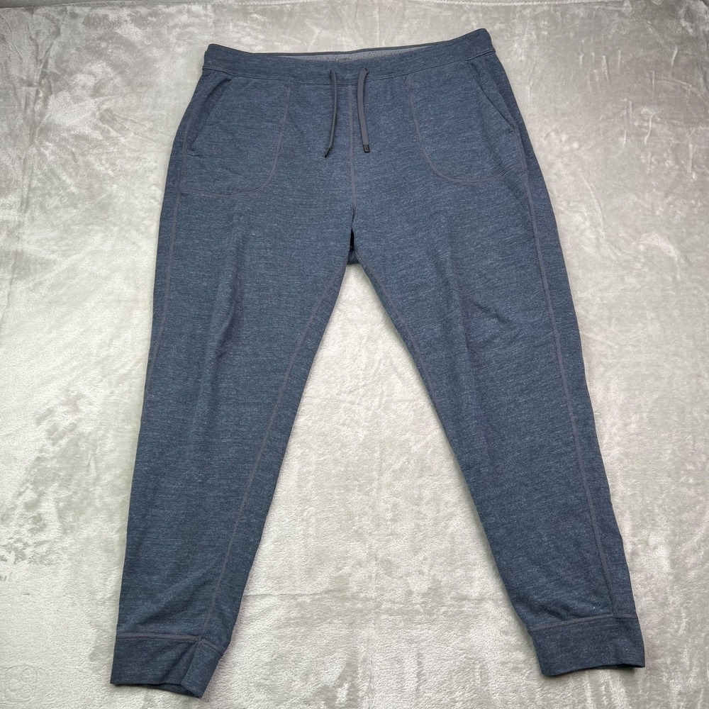 Saxx 3SixFive Pants Men XL Blue Modal Blend Lounge Athleisure Drawstring Elastic